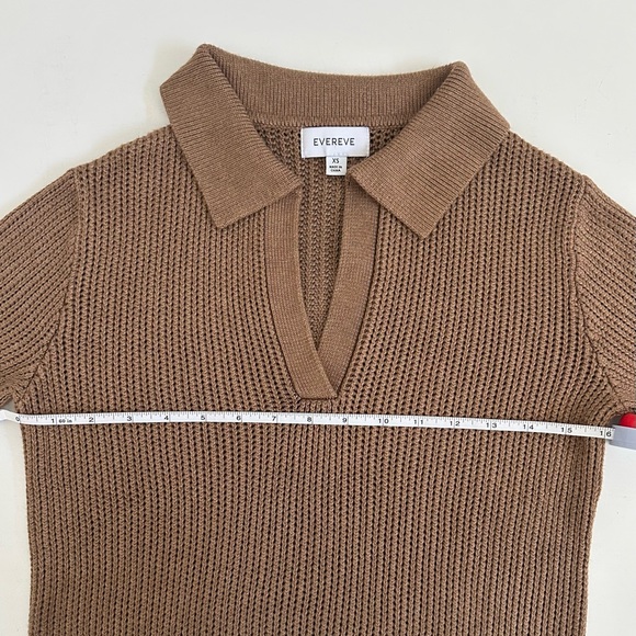 Evereve Adeline Polo Pullover Brown Knit Women’s Size XS - Picture 6 of 7